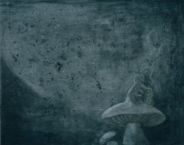 wonderland at night: smoking alone